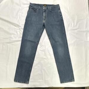 Lee Straight Men's Jeans Blue Denim Medium Wash 36x36